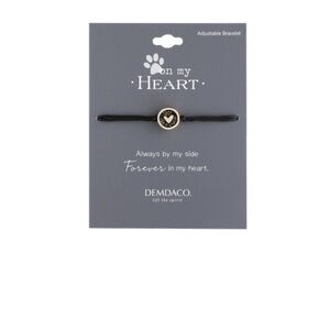 DEMDACO On My Heart Black Adjustable Pet Memorial Bracelet